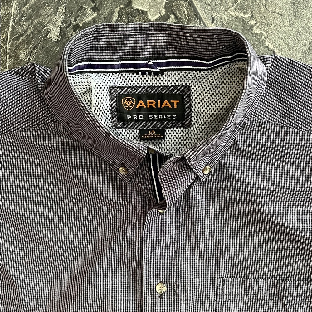 ARIAT PRO SERIES Checkered Button Down Shirt Workwear Western Ranch Rodeo
